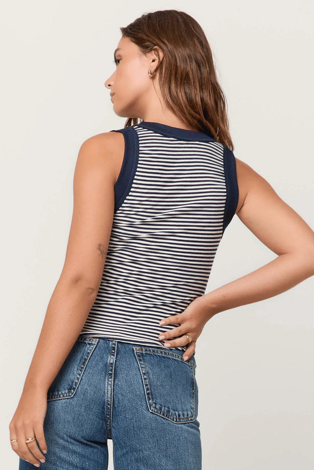 PST Hits Different Striped Ringer Tank