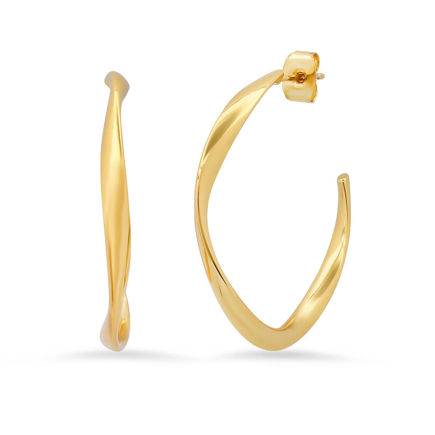 Tai Medium Gold Wavy Hoops