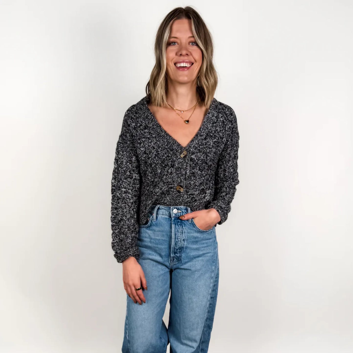 RD Oxana Long Sleeve V Neck Cardigan
