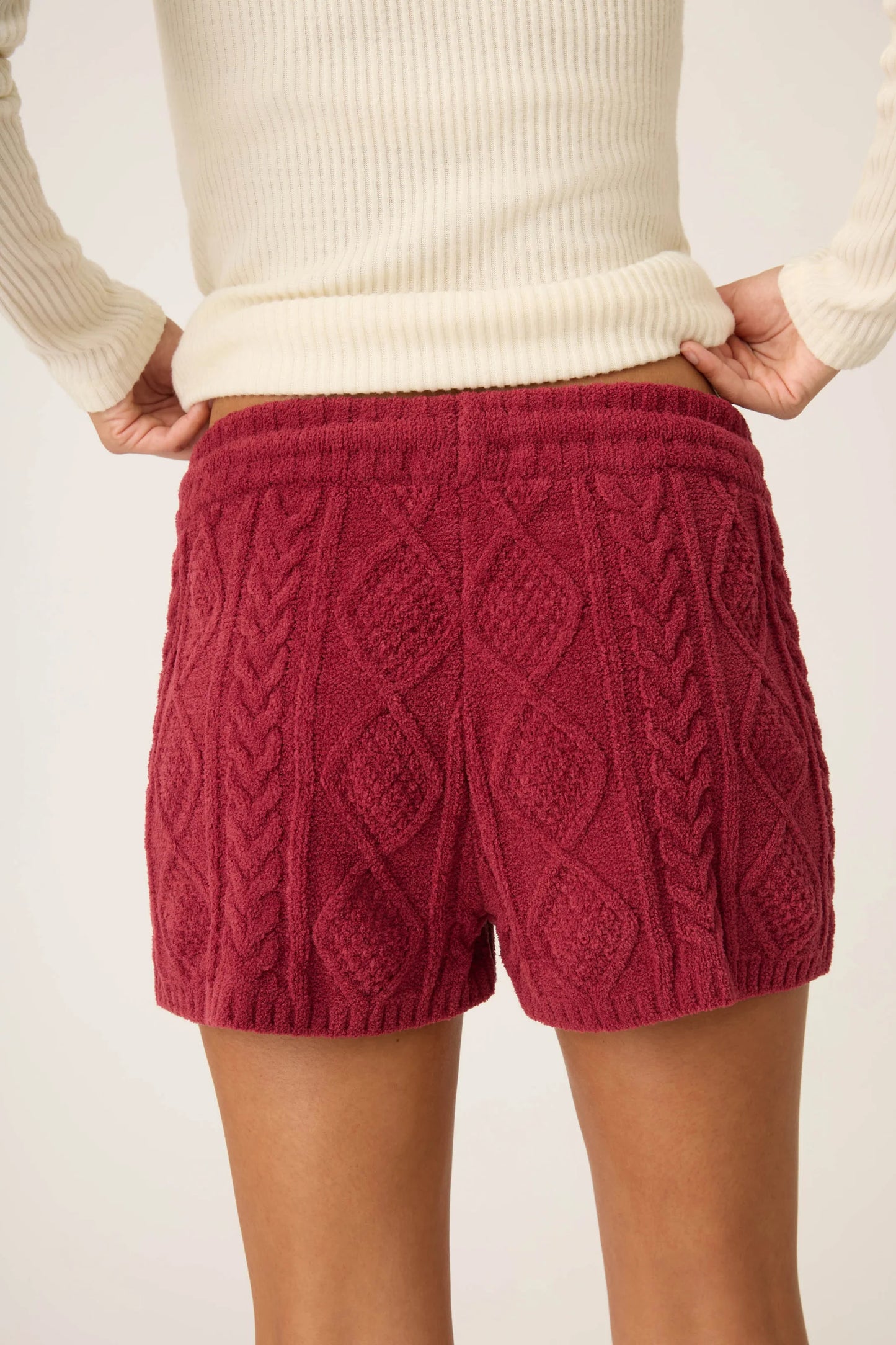 PJS Cozy Chenille Cable Knit Short