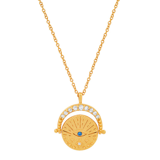 Tai Gold Coin Evil Eye Necklace