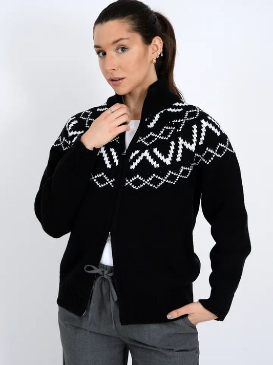 RD Leocadia Long Raglan Mock Neck Cardigan