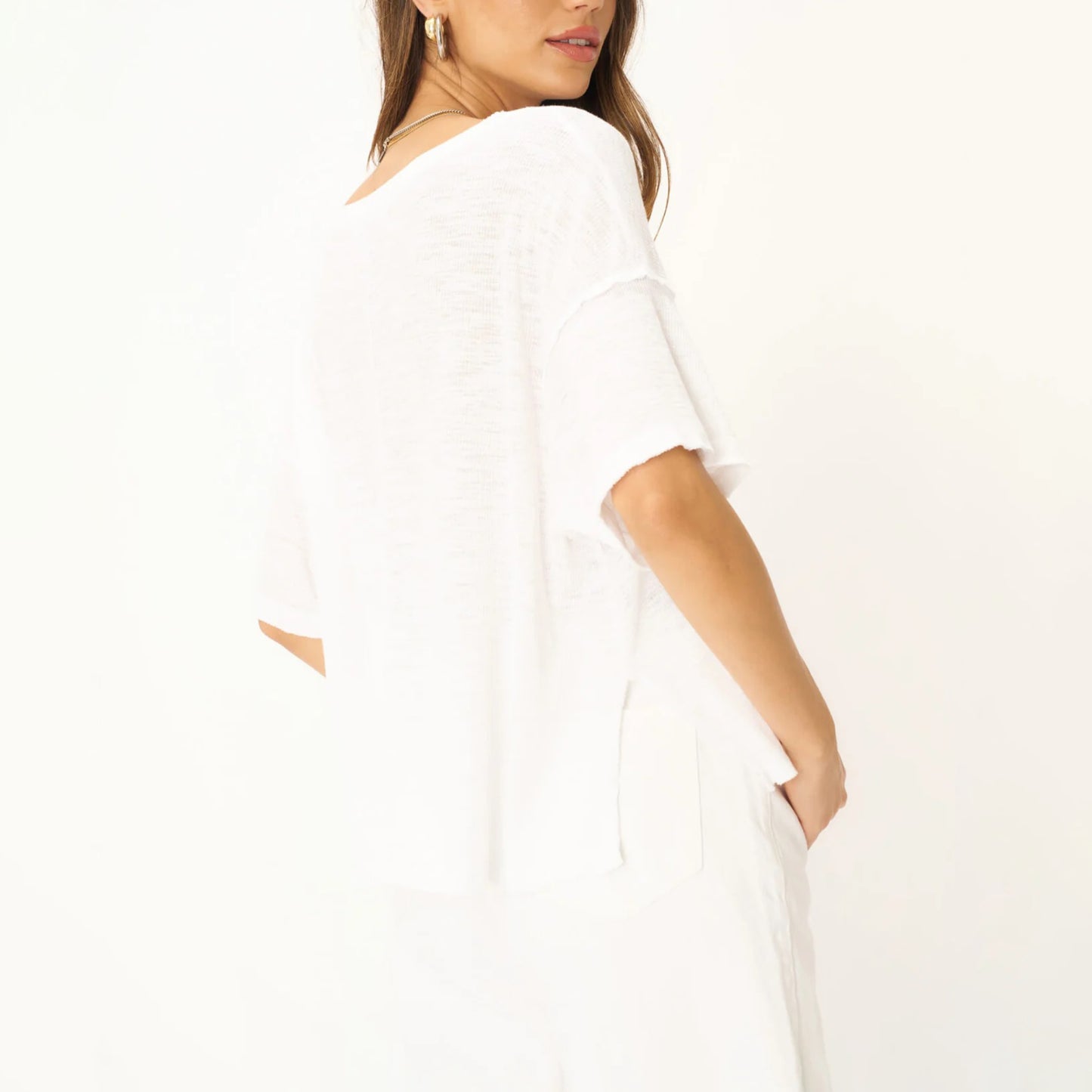 PST Oh Girl Raw v neck textured tee
