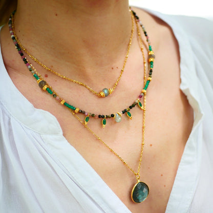 GG Gatha Tourmaline Green Onyx Necklace