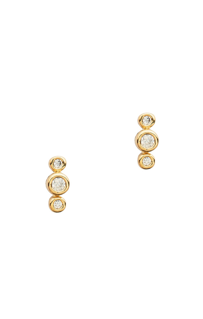 TAI Triple Cz Stone Stud Earring