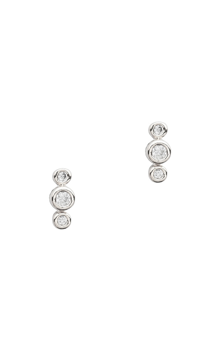 TAI Triple Cz Stone Stud Earring