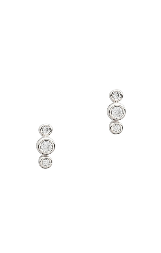 TAI Triple Cz Stone Stud Earring