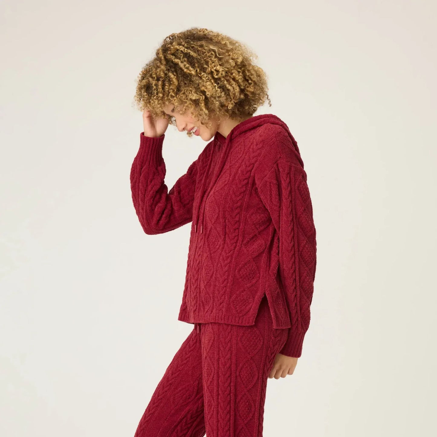 PJS Cozy Chenille Cable Knit L/s