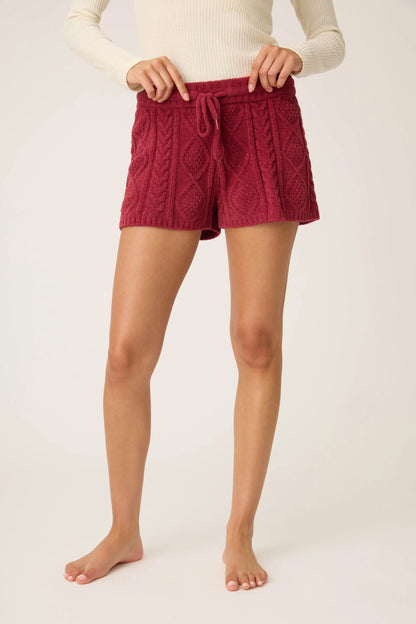PJS Cozy Chenille Cable Knit Short
