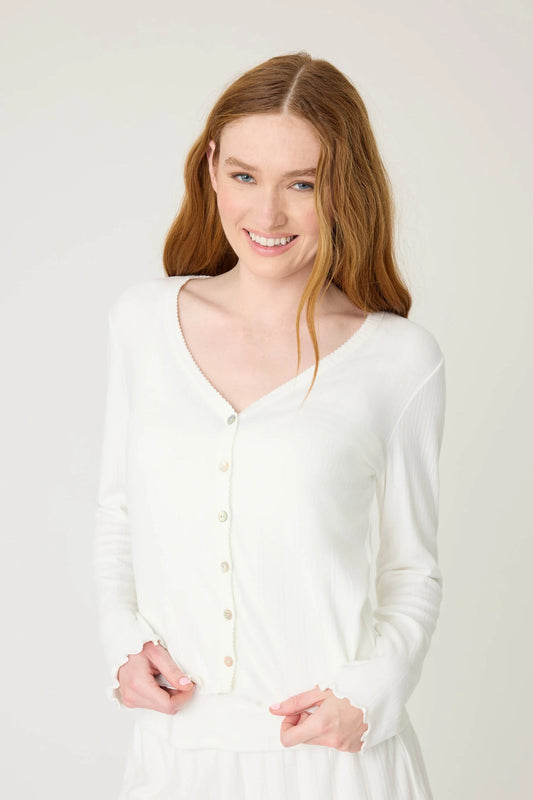 PJS Pointelle Essentials Cardigan
