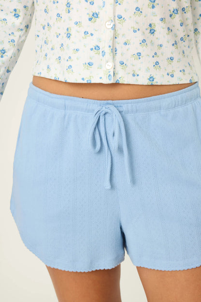 PJS More Amour Blue Dream Pointelle Shorts