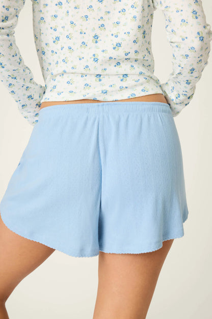 PJS More Amour Blue Dream Pointelle Shorts