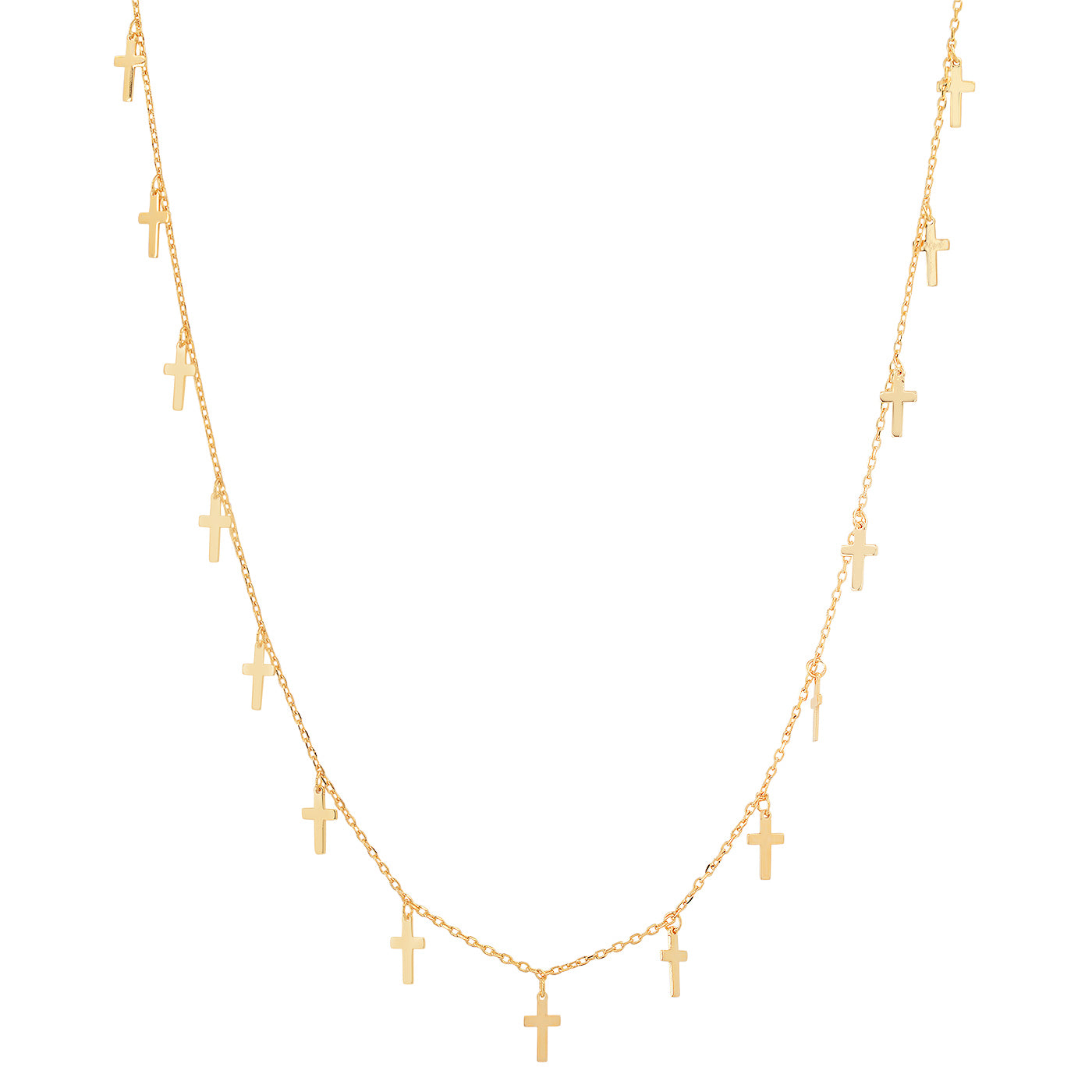 Gold Vermeil Dangling Cross Necklace