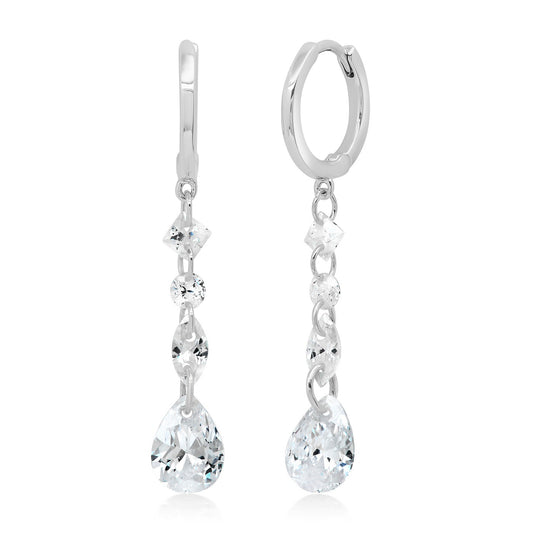 TAI Hoops with Floating CZ Dangles