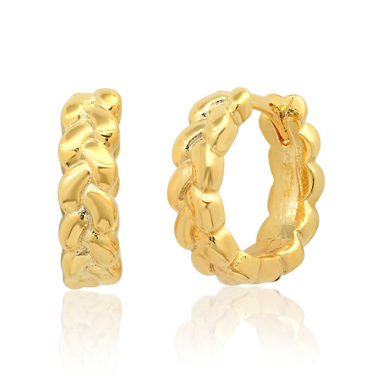 Tai Braided Gold Huggie Earrings