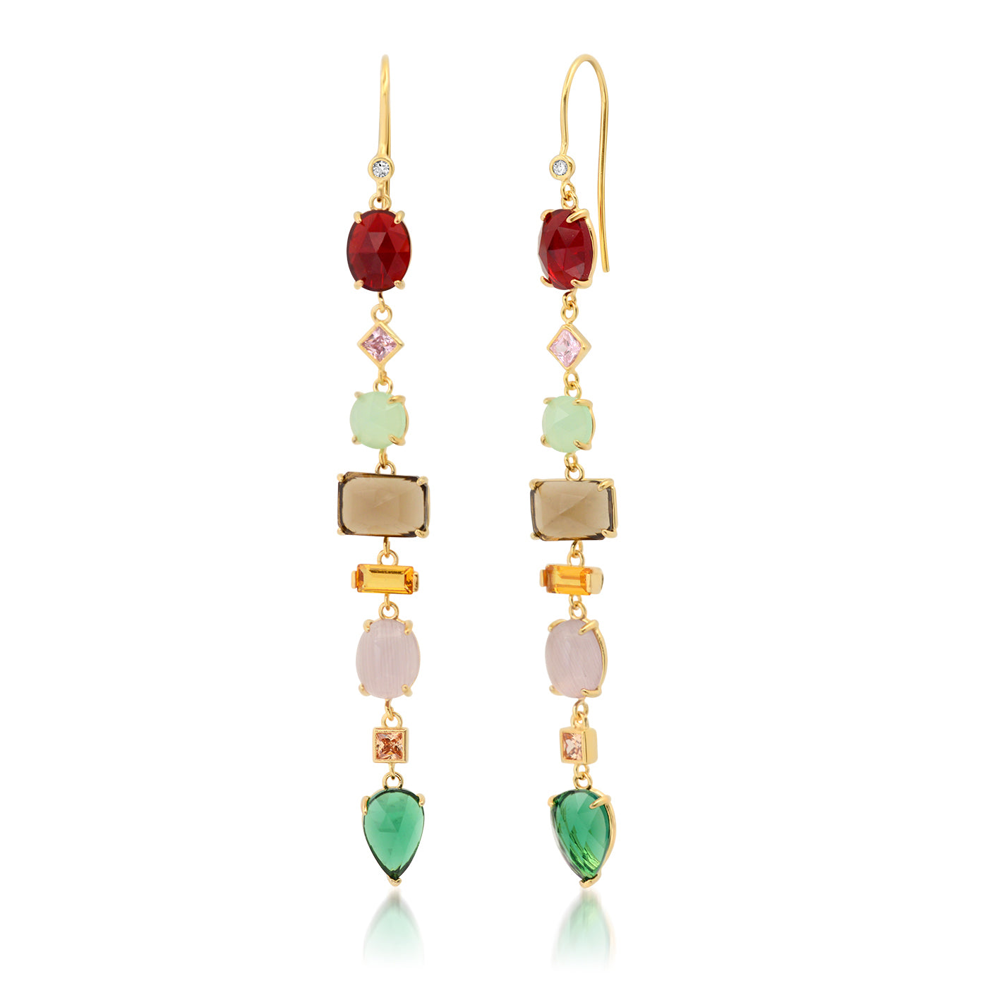 Tai Linear Glass Geometric Drop Earring