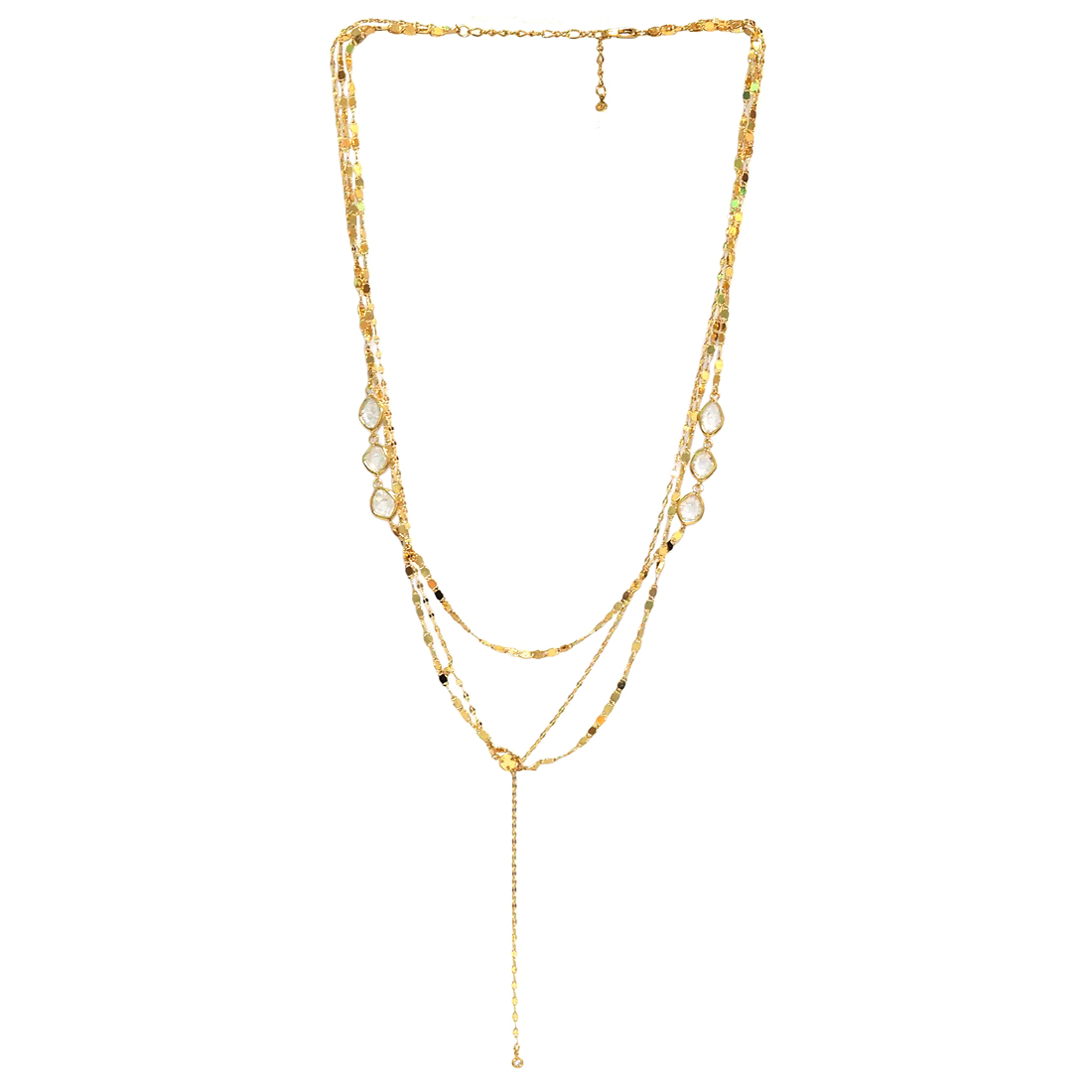 Tai Chain Layered Necklace with Clear Stones