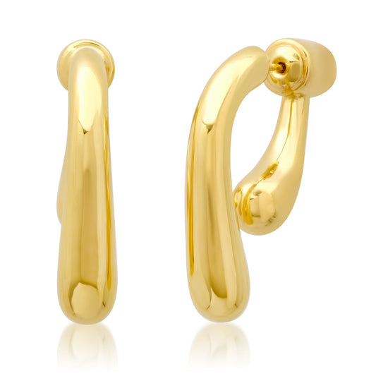 Tai Short Gold Teardrop Front to Back Earrings