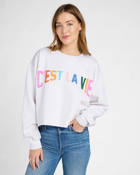 PST C'est La Vie Raw Hem Sweatshirt