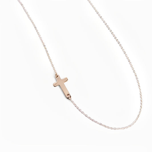 Able Side Cross Necklace