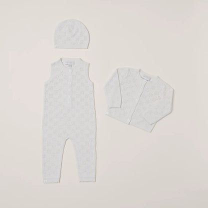 BD CC Checkered Pointelle Baby Set