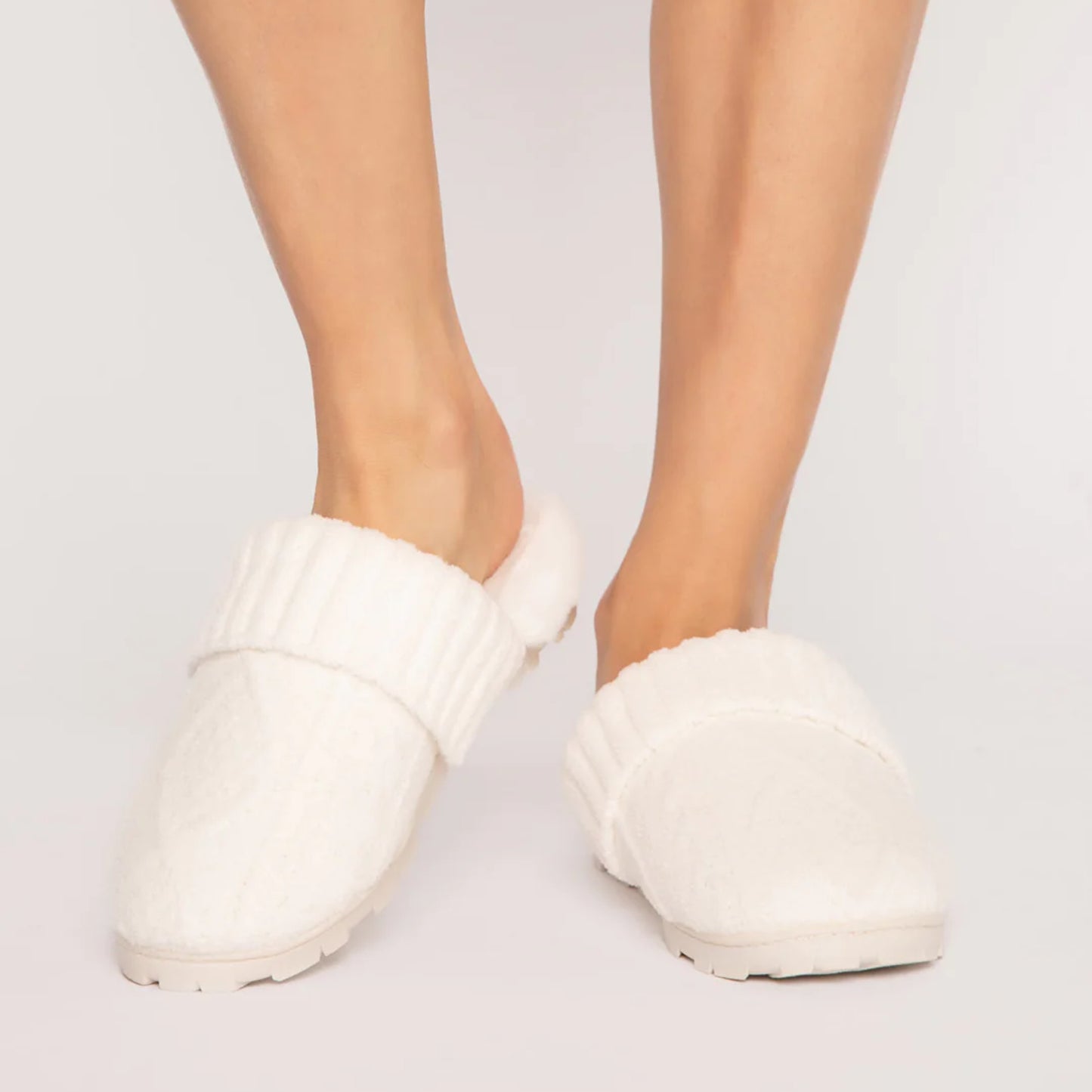 PJS Cable Knit Slides