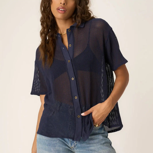 PST Sonja Mesh Button Up Tee