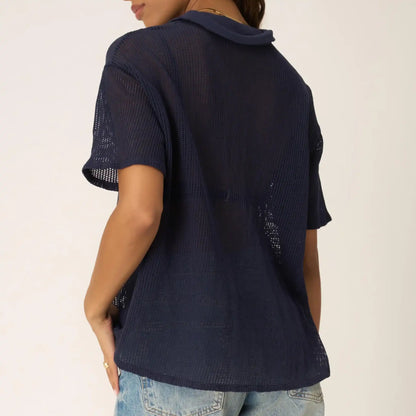 PST Sonja Mesh Button Up Tee