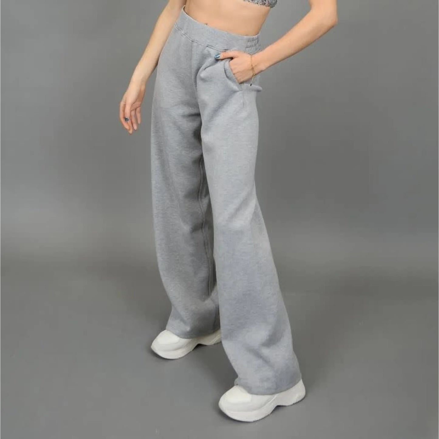 RD Victoria Melange Pull On Wide Leg Pant