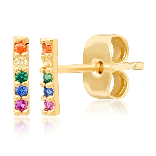 Tai CZ Stick Stud Earrings