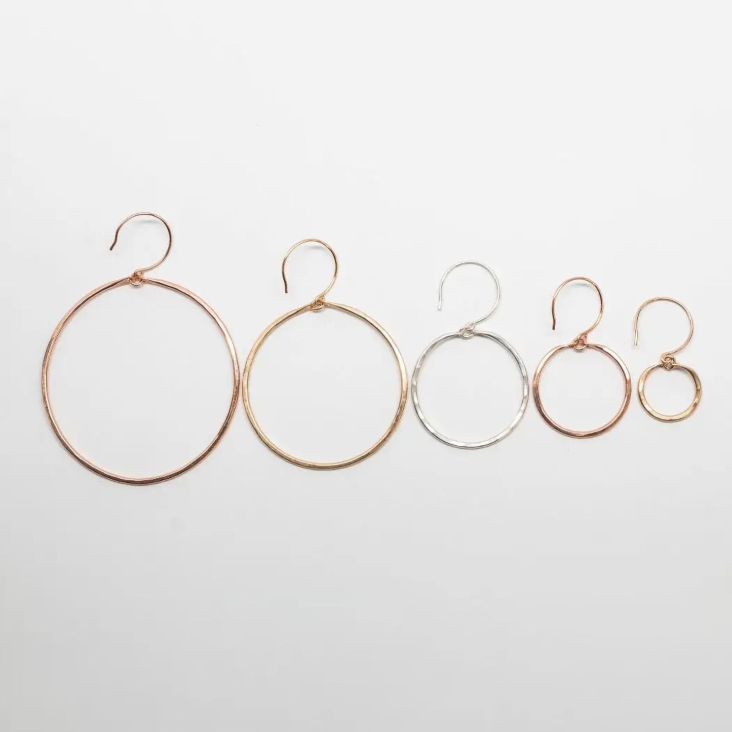 TW Stud Hammered Hoops