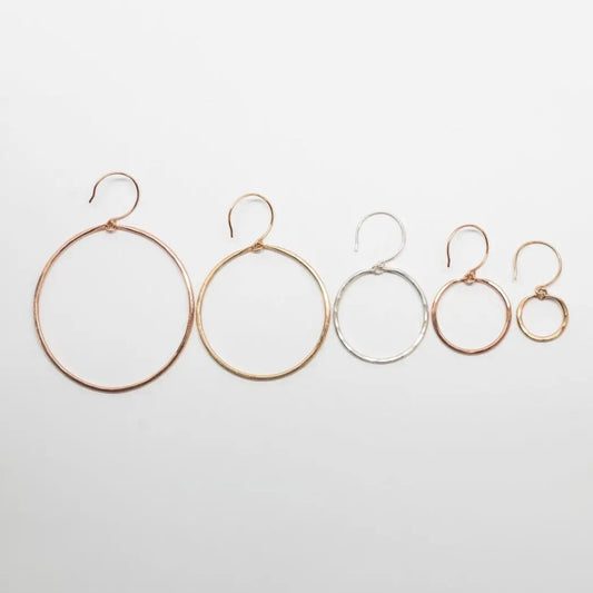 TW Stud Hammered Hoops